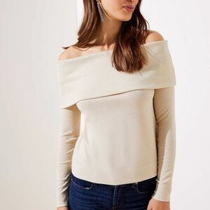 LOFT Foldover Off The Shoulder Top SZ S